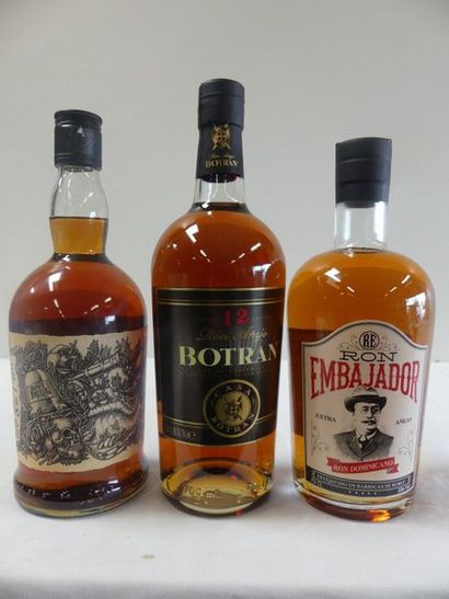 null 1 lot de 3 btles : 1 Rhum Ambré Botran 12 ans d'âge Rhum Anejo 70 cl 40 % vol....