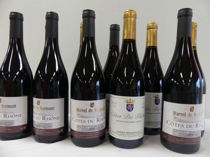 null 1 lot de 10 bouteilles : 6 bouteilles Côtes du Rhône, Marcel de Normont, 2016...