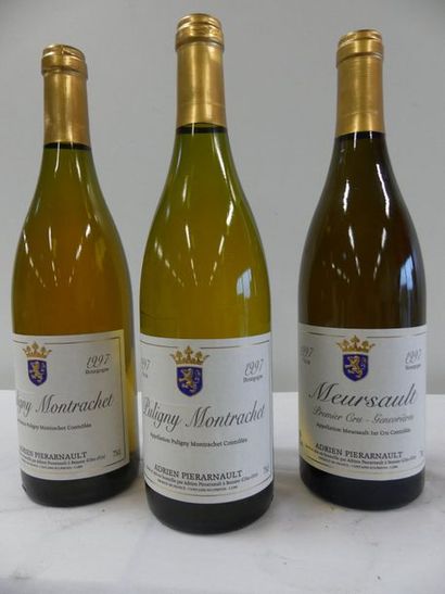 null 1 lot de 3 bouteilles : 2 bouteilles de Puligny Montrachet, Adrien Pierarnault,...