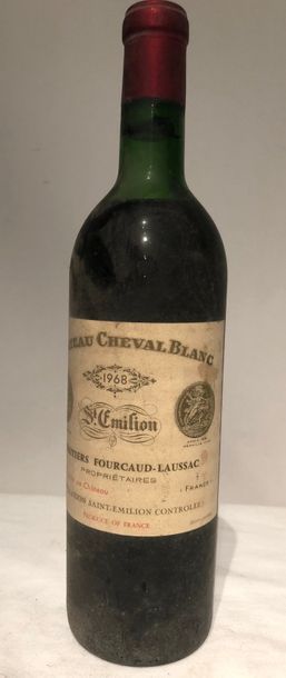 null 1 bouteille de "Château CHEVAL BLANC" 1968

Haute épaule.