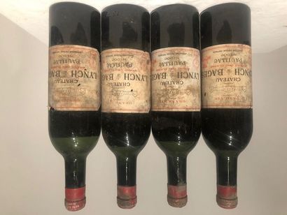 null Lot de 4 bouteilles de "LYNCH BAGES" BORDEAUX ROUGE 1962

Niveaux haute à basse...