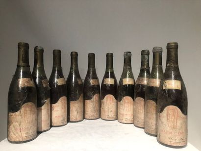 null Lot de 10 bouteilles de "BEAUNE 1er CRU" Paul CHANSON BOURGOGNE ROUGE 1969