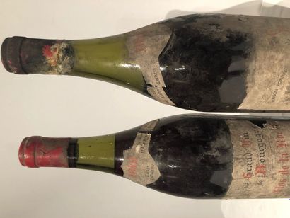 null Lot de 2 bouteilles "CLOS DE LA ROCHE" Joseph DROUIN BOURGOGNE ROUGE 1949