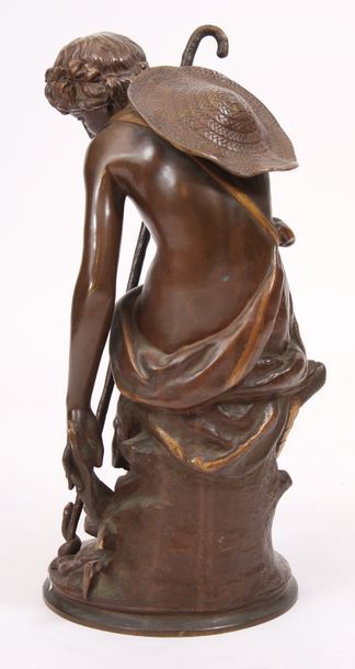 null BRONZE "JEUNE PATRE ASSIS" DE JEAN BULIO (1827-1911)

En bronze à patine marron...