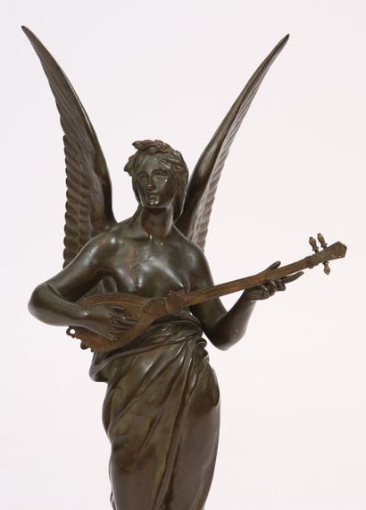 null BRONZE "MELODIE" DE EMILE PICAULT (1833-1915)

Bronze patiné figurant un ange...