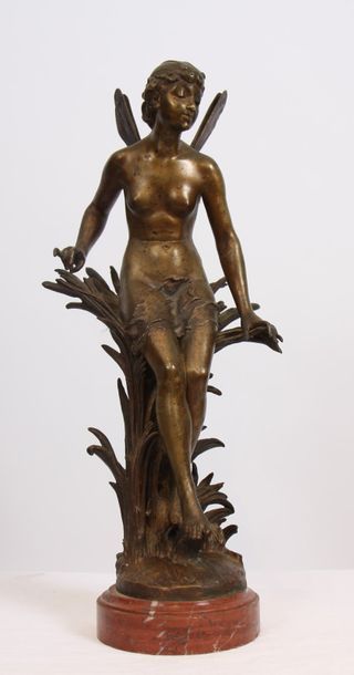 null BRONZE "NAIADE" DE ERNEST JUSTIN FERRAND (1846-1932)

Bronze doré reposant sur...