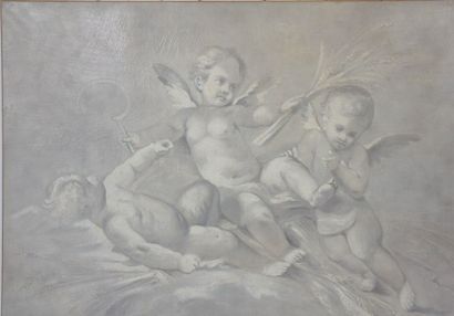 null ENSEMBLE DE 3 GRISAILLES "AUX PUTTI"

Huiles sur toiles.

Restaurations d'usage...