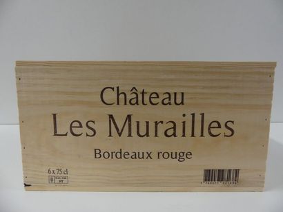 null 1 CAISSE BOIS DE 6 BTLES Château Les Murailles Bordeaux Médaille d'Or 2016