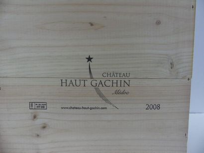 null 1 COFFRET BOIS DE 3 MAGNUMS Château Haut Gachin Médoc Cuvée Excellence 2008