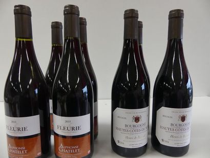 null 8 BTLES : 4 Bourgogne Hautes Côtes de Nuits Henri de Bareuil 2015 ; 4 Fleurie...