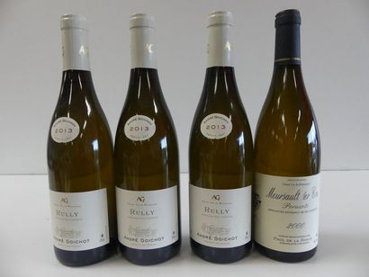 null 4 BTLES : 1 Meursault 1er Cru Blanc "Poruzots" Paul de la Ronce 2000 ; 3 Bourgogne...