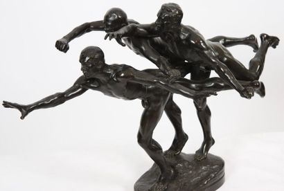 null GROUPE EN BRONZE ART DECO "3 COUREURS OU L'ARRIVEE" DE ALFRED BOUCHER (1850-1934)

Bronze...