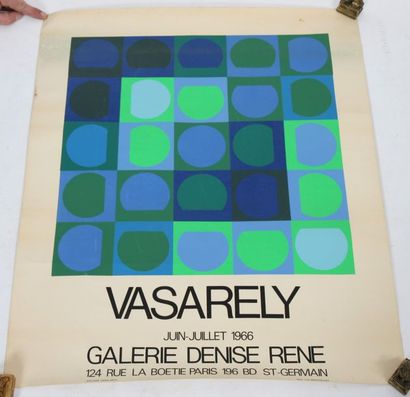 null AFFICHE D'EXPOSITION 1966 DE VICTOR VASARELY (1906-1997) 

Affiche polychrome...