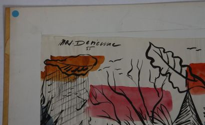 null AQUARELLE "VILLAGE" 1955 DE MAX DEVIENNE

Encre de Chine et aquarelle sur papier,...