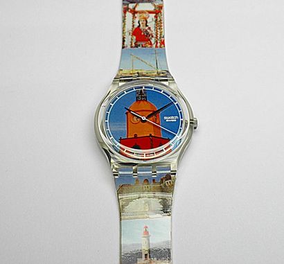 null Montre swatch à l éffigie de la ville de Saint-Tropez. Tirage limité