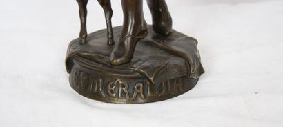 null GROUPE EN BRONZE "ESMERALDA ET SA CHEVRE" DE EUGENE MARIOTON (1854-1933)
En...