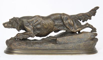 null BRONZE "CHIEN D'ARRET" DE JULES MOIGNEZ (1835-1894)

Bronze patiné, signé "J.MOIGNEZ",...