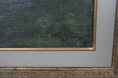 null TABLEAU "PAYSAGE, JARDIN" 1884 

Huile sur panneau isorel, signée, située et...