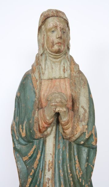 null BOIS SCULPTE POLYCHROME "VIERGE EN PRIERE" DES FLANDRES XVIIè

En bois sculpté...