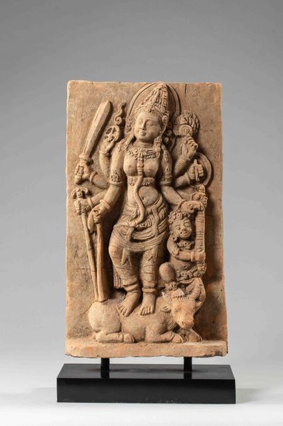 null Stèle illustrant la déesse Marisasuramardini avatar de Durga sous une forme...