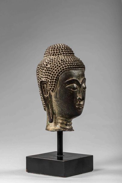 null Tête de Buddha surmontée de la protubérance crânienne ushnisha symbole de sa...