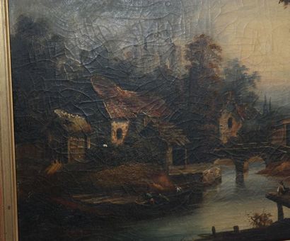 null TABLEAU " HAMEAU AU PONT ANIME" ECOLE XIXè

Huile sur toile marouflée sur paneau,...