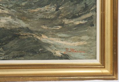 null TABLEAU MARINE "VOILIER DANS LA HOULE" DE J. MARION 

Huile sur toile, signée...