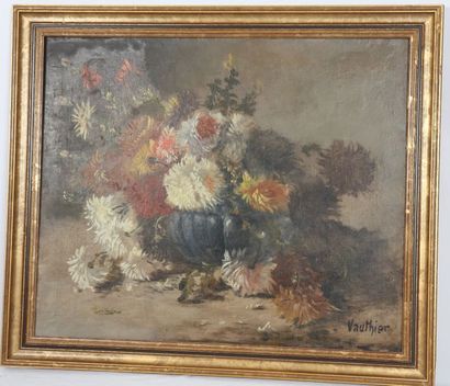 null TABLEAU "VASE BOUQUET DE FLEURS" ECOLE XIXè

Huile sur toile, signée "VAUTHIER",...