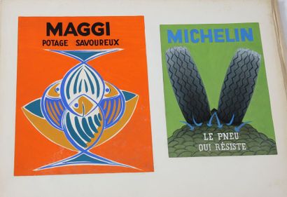null GOUACHES PROJETS PUBLICITAIRES "MAGGI" et "MICHELIN" 

Gouache et encre sur...
