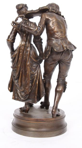 null GROUPE EN BRONZE "LECON DE DANSE" DE ADRIEN-ETIENNE GAUDEZ (1845-1902)

En bronze...