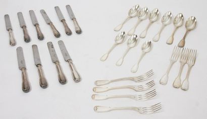 null PARTIE DE MENAGERE EN METAL ARGENTE MODELE "FILET" CHRISTOFLE 25 PIECES

Composé...