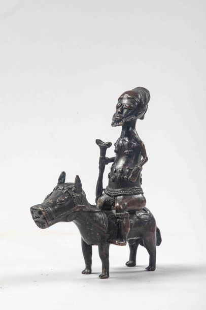 null Cavalier en bronze BAOULE COTE D’IVOIRE- avant 1940 				

H : 22 cm