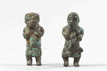 null Paire de nain en bronze. IFE NIGERIA 1700 Circa 		

H : 7 cm