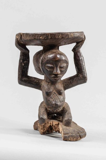 null Tabouret. Fragment. LUBA - ex Congo belge avant 1960 				

H : 26 cm