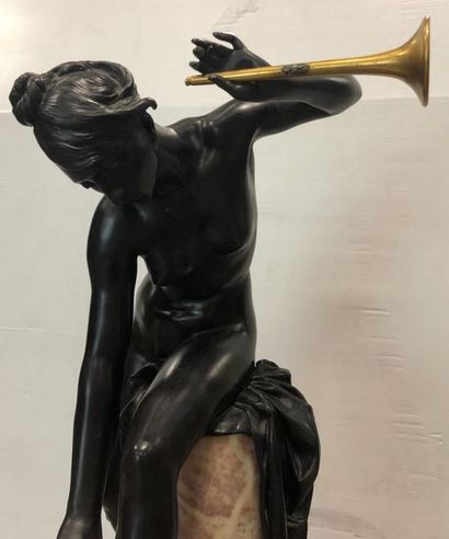 null BRONZE "LA CHARMEUSE DE PANTHERES" DE CARRIER-BELLEUSE (1824-1887)

En bronze...
