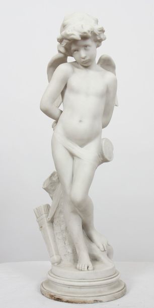 null MARBRE "AMOUR PENSIF" DE DENISE DELAVIGNE XIX-XXè

En marbre blanc statuaire,...