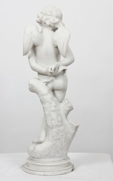 null MARBRE "AMOUR PENSIF" DE DENISE DELAVIGNE XIX-XXè

En marbre blanc statuaire,...