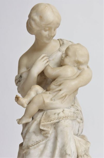 null GROUPE EN MARBRE "MATERNITE" 1879 DE GUGLIELMO PUGI (1850-1915)

En marbre blanc...