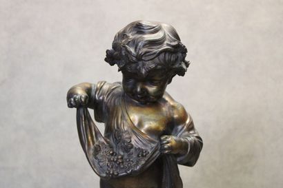 null In the taste of the XVIIIth century
Putto, bronze with double brown and gilded...