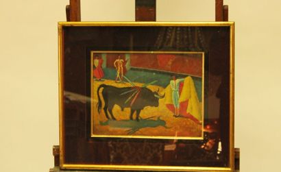 null Séverin de RIGNE (1914-1989)
Corrida. Oil on canvas under glass signed lower...