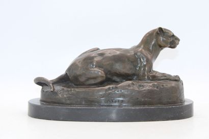 null Antoine-Louis BARYE (1796-1875) (after) Lioness in bronze, cast by JB Deposee....