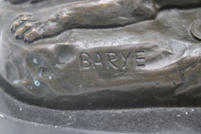 null Antoine-Louis BARYE (1796-1875) (d'après) Lionne en bronze, fondu par JB Deposee....