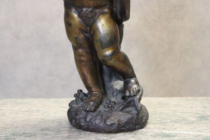 null In the taste of the XVIIIth century
Putto, bronze with double brown and gilded...