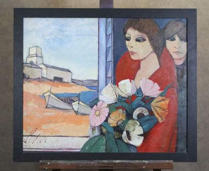 null Charles LEVIER (1920-2003)
Woman with a bouquet, oil on canvas signed in lower...