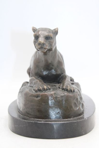 null Antoine-Louis BARYE (1796-1875) (after) Lioness in bronze, cast by JB Deposee....