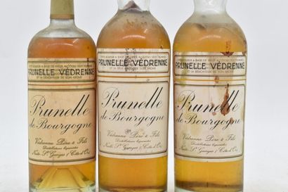 null Meeting of 3 bottles of sloe of Burgundy. Védrenne. 
Level: -3, -5, -6 cm under...
