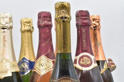 Réunion de 11 bouteilles de Champagne comprenant : 1 bottle of Champagne J.Louis...