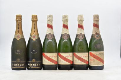 Réunion de 6 bouteilles de Champagne comprenant : 