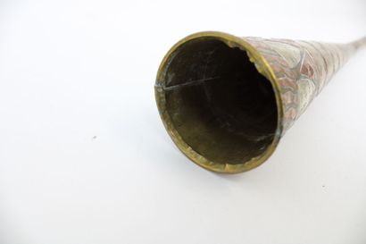 null A dismountable Berber horn in copper, brass and nickel silver, nicely decorated....