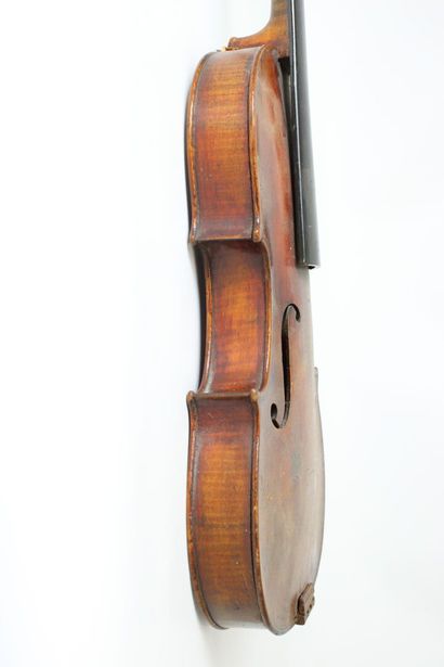 null Revered 4/4 violin bearing an apocryphal label of Fagnola. Neck fractured, a...